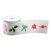 KERST Schattigee Doodle Whimsical CUSTOM Vakantie Satijnen Lint (Spoel)