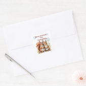 Kerst Schattigee Eekhoorn Paar Dier Aanpassen Vierkante Sticker (Envelop)