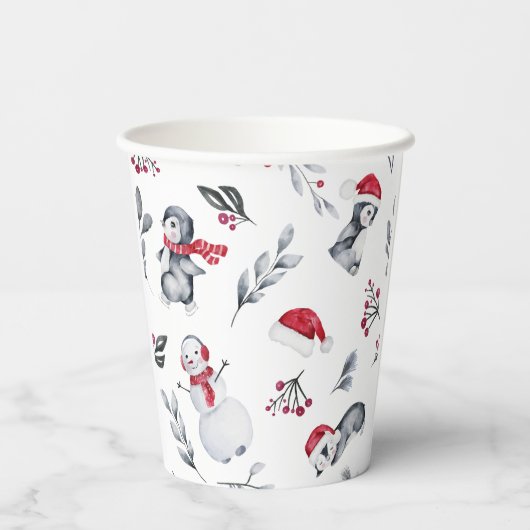 Kerst Schattigee feestelijke vakantie seizoen Wate Papieren Bekers (Achterkant)