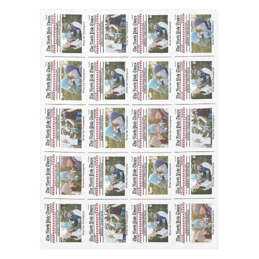 Kerst Schattigee foto grillige stijlvolle krant Tafelkleed (Voorkant)