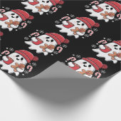 Kerst Schattigee Ghost Iced Coffee Retro Xmas Coff Cadeaupapier (Hoek)