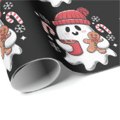 Kerst Schattigee Ghost Iced Coffee Retro Xmas Coff Cadeaupapier (Rol Hoek)