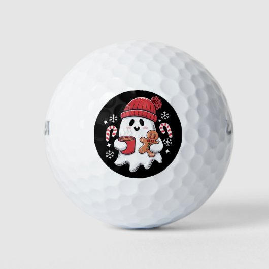 Kerst Schattigee Ghost Iced Coffee Retro Xmas Coff Golfballen (Voorkant)