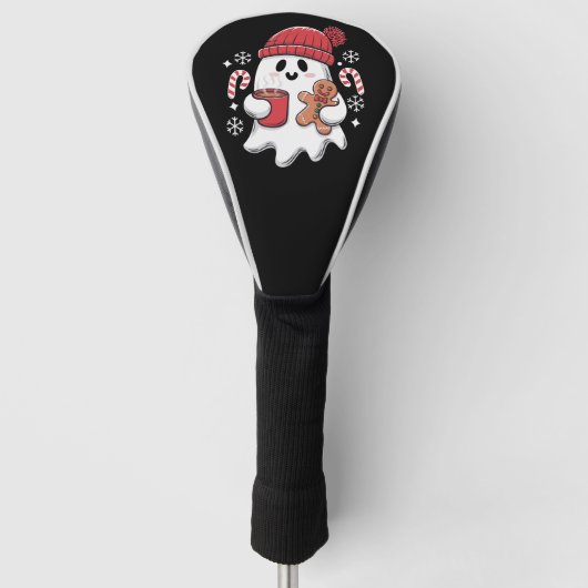 Kerst Schattigee Ghost Iced Coffee Retro Xmas Coff Golfheadcover (Voorkant)