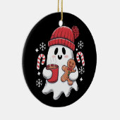 Kerst Schattigee Ghost Iced Coffee Retro Xmas Coff Keramisch Ornament (Rechts)