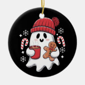 Kerst Schattigee Ghost Iced Coffee Retro Xmas Coff Keramisch Ornament (Voorkant)