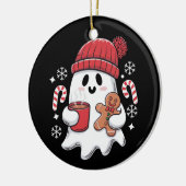 Kerst Schattigee Ghost Iced Coffee Retro Xmas Coff Keramisch Ornament (Links)