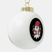 Kerst Schattigee Ghost Iced Coffee Retro Xmas Coff Keramische Bal Ornament (Links)