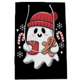 Kerst Schattigee Ghost Iced Coffee Retro Xmas Coff Medium Cadeauzakje (Voorkant)