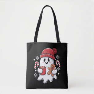 Kerst Schattigee Ghost Iced Coffee Retro Xmas Coff Tote Bag