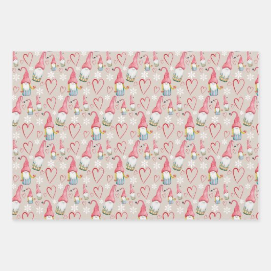 Kerst Schattigee gnoom in de liefde Inpakpapier Vel (Voorkant 2)