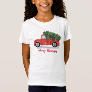 Kerst Schattigee grillige rustieke rode vrachtwage T-shirt