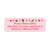 Kerst Schattigee Hand-Drawn CUSTOM Retouradres Etiket (Voorkant)