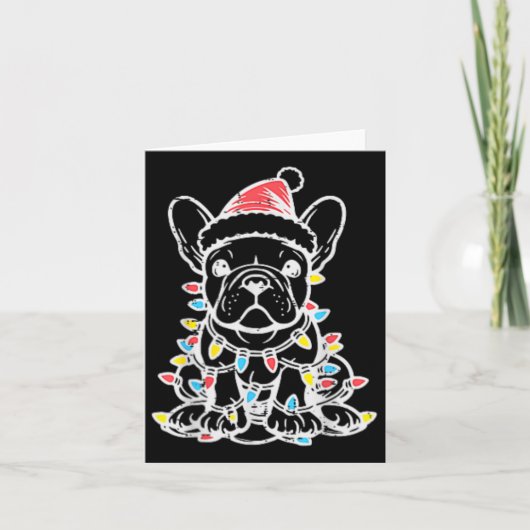 Kerst Schattigee hond Franse Bulldog Xmas Frenchie Kaart (Voorkant)