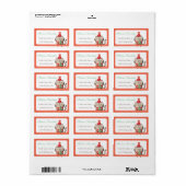 Kerst Schattigee Kat Adresetiketten Etiket (Full Sheet)