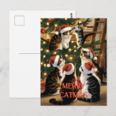  Kerst Schattigee  Katten Briefkaart (Voorkant / Achterkant)