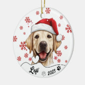 Kerst Schattigee labrador hond gepersonaliseerd Keramisch Ornament (Links)
