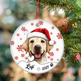 Kerst Schattigee labrador hond gepersonaliseerd Keramisch Ornament