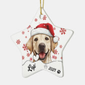 Kerst Schattigee labrador hond gepersonaliseerd Keramisch Ornament (Links)