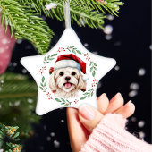 Kerst Schattigee Maltese hond gepersonaliseerd Keramisch Ornament