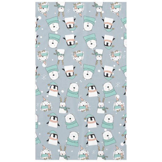 Kerst Schattigee moderne dieren Tafelkleed (Voorkant)