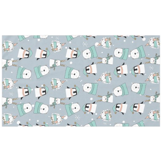 Kerst Schattigee moderne dieren Tafelkleed (Voorkant (Horizontaal))