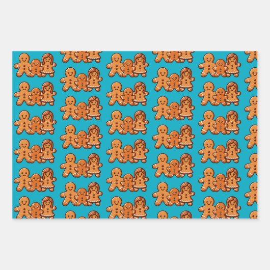 Kerst Schattigee peperkoek koekjes Inpakpapier Vel (Voorkant 2)