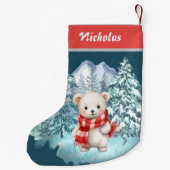 Kerst Schattigee Polar Beer in de winter Onederlan Kleine Kerstsok (Achterkant)