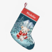 Kerst Schattigee Polar Beer in de winter Onederlan Kleine Kerstsok (Voorkant (Hangend))