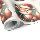 Kerst Schattigee Santa Fox geschenkdoos Cadeaupapier (Rol Hoek)