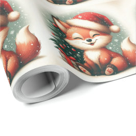 Kerst Schattigee Santa Fox geschenkdoos Cadeaupapier