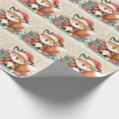 Kerst Schattigee Santa Fox geschenkdoos Cadeaupapier (Hoek)