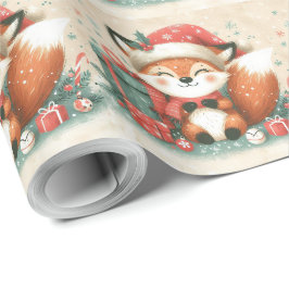 Kerst Schattigee Santa Fox geschenkdoos Cadeaupapier