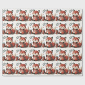 Kerst Schattigee Santa Fox geschenkdoos Cadeaupapier (Vlak)