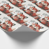Kerst Schattigee Santa Fox geschenkdoos Cadeaupapier (Hoek)