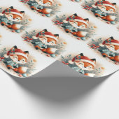 Kerst Schattigee Santa Fox geschenkdoos Cadeaupapier (Hoek)