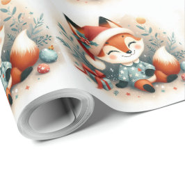 Kerst Schattigee Santa Fox geschenkdoos Cadeaupapier