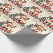 Kerst Schattigee Santa Fox geschenkdoos Cadeaupapier (Hoek)