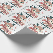 Kerst Schattigee Santa Reindeer geschenkdozen Cadeaupapier (Hoek)