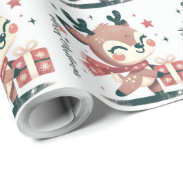 Kerst Schattigee Santa Reindeer geschenkdozen Cadeaupapier