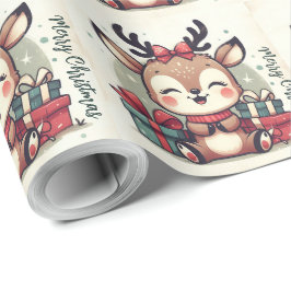 Kerst Schattigee Santa Reindeer geschenkdozen Cadeaupapier