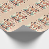 Kerst Schattigee Santa Reindeer geschenkdozen Cadeaupapier (Hoek)