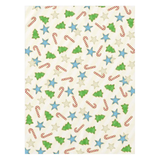 Kerst Schattigee Vakantie Whimsical Cookie Cutouts Tafelkleed (Voorkant)