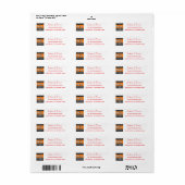 Kerst, Schattigee zebra's retour adreslabel Etiket (Full Sheet)