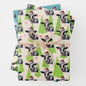 Kerst Schattigee zuivel Koe Santa Hat Holiday Boer Inpakpapier Vel (In situ)