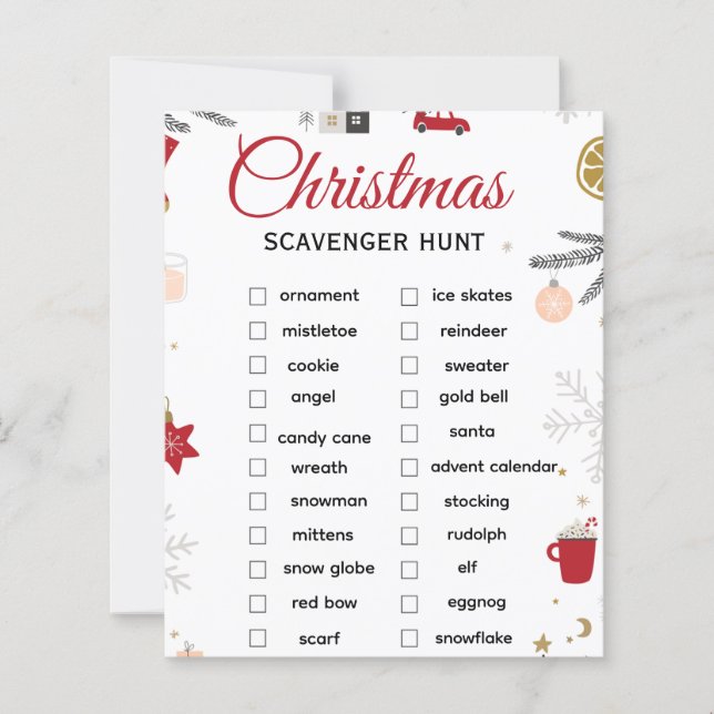 Kerst Schatzoek Checklist Kunst (Voorkant)