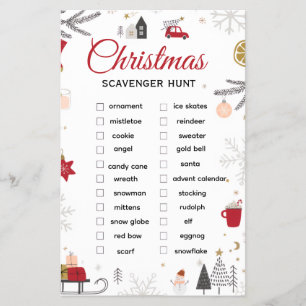 Kerst Schatzoeken Checklist Kunst Flyer