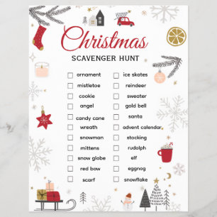 Kerst Schatzoeken Checklist Kunst Flyer