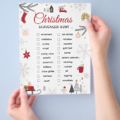 Kerst Schatzoeken Checklist Kunst Flyer (Hand)