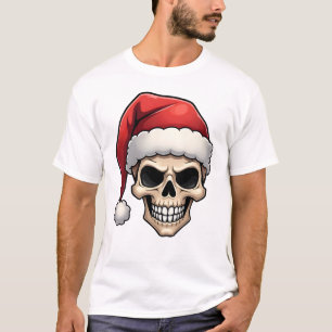 Kerst Schedel Grappige Kerstman XMES Mannen Vrouwe T-shirt